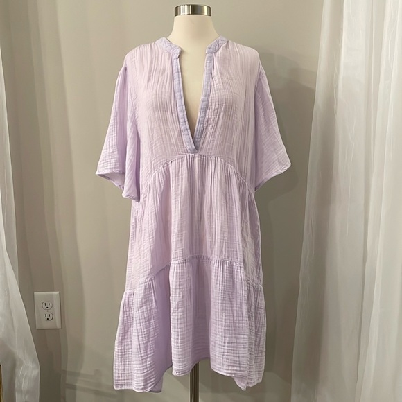 Anthropologie The Kallie Flowy Tunic Dress lavender - Picture 2 of 7